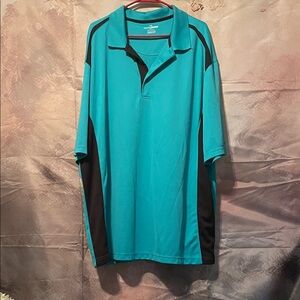 Grand Slam Men's Aqua and Black Polo Shirt